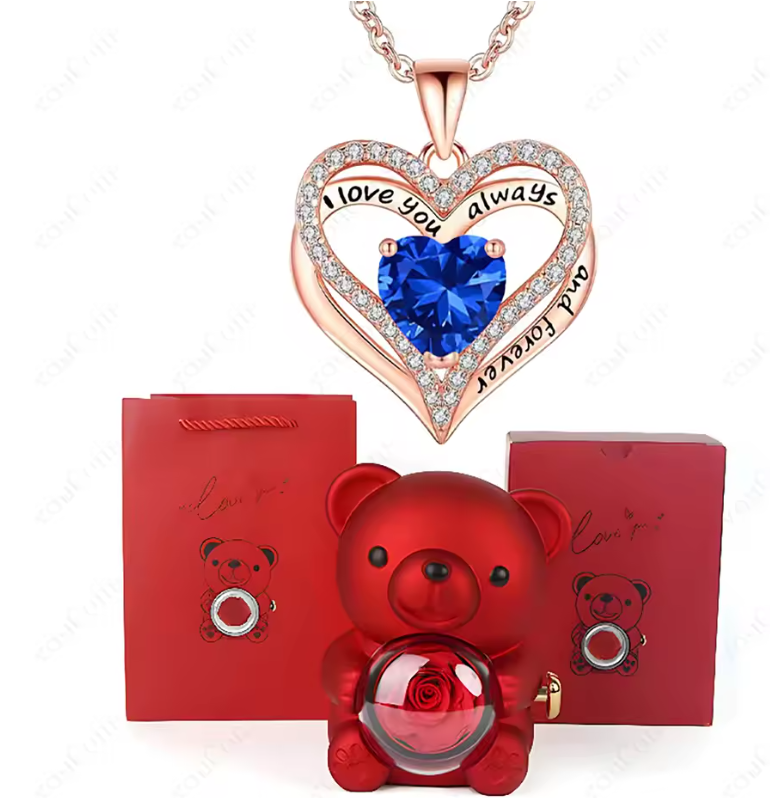 Collier Cœur Rouge avec Coffret