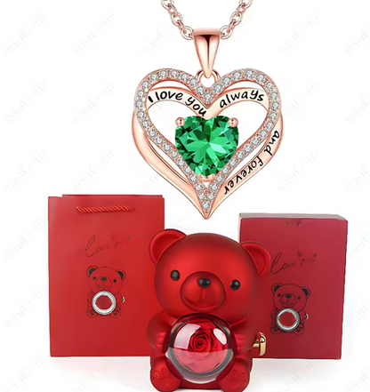 Collier Cœur Rouge avec Coffret