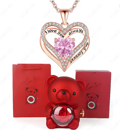 Collier Cœur Rouge avec Coffret