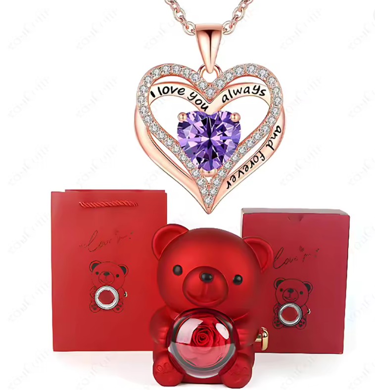 Collier Cœur Rouge avec Coffret