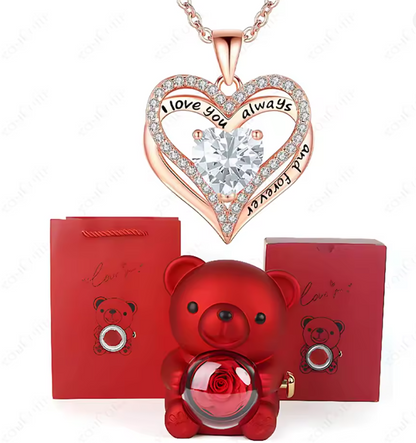 Collier Cœur Rouge avec Coffret